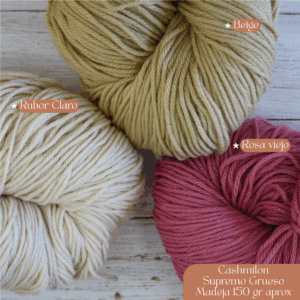 Cashmilon Supremo Semi Grueso Madeja hilo de tejer rosario argentina