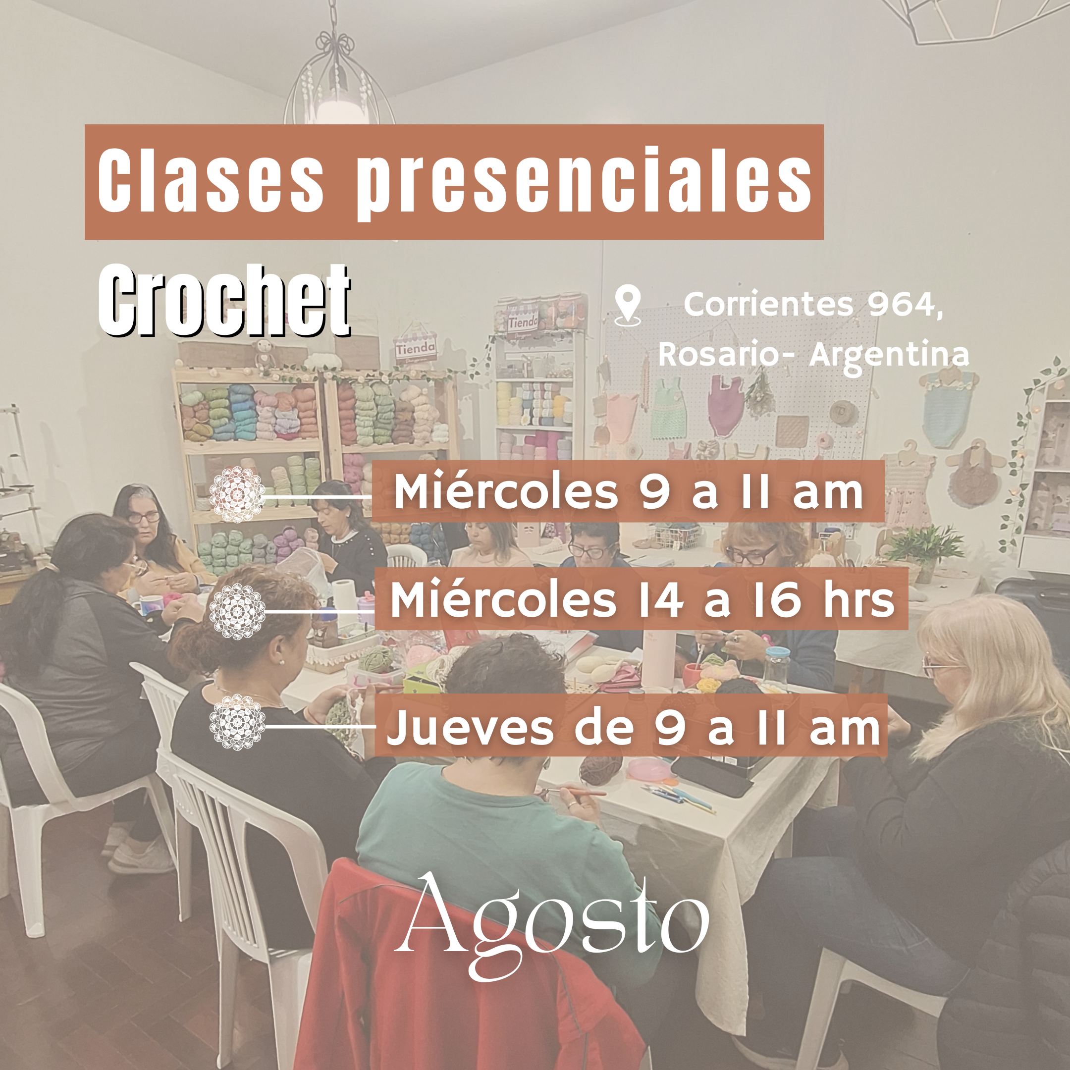 Clases presenciales de Crochet