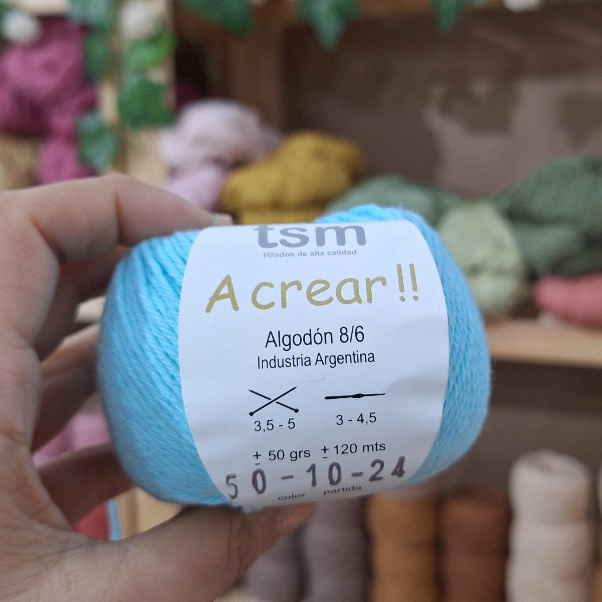 Hilo de Algodón Celeste Dany prin Crochet Rosario Argentina